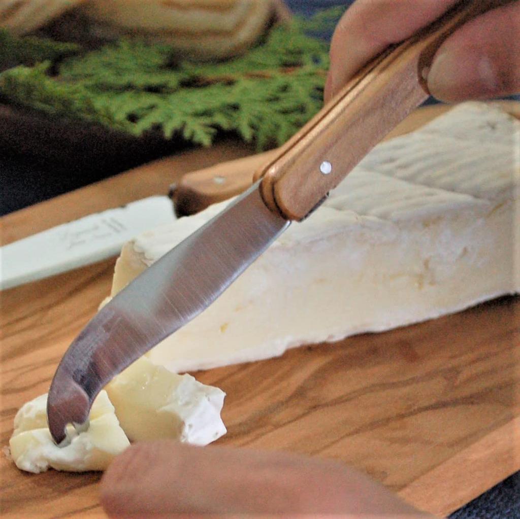 Transparant Laguiole Olive Handle Mini Cheese Knife, Made In France by NERON [Official Import]. Olive Handle for Charcuterie. A Knife That Exudes the