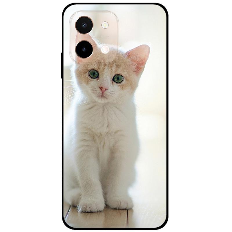 For Vivo Y28 4G Case 6.68'' Black TPU Silicon Cartoon Protection Cover for VivoY28 Y 28 4G Shockproof Capa Wolf Animals Soft Bag