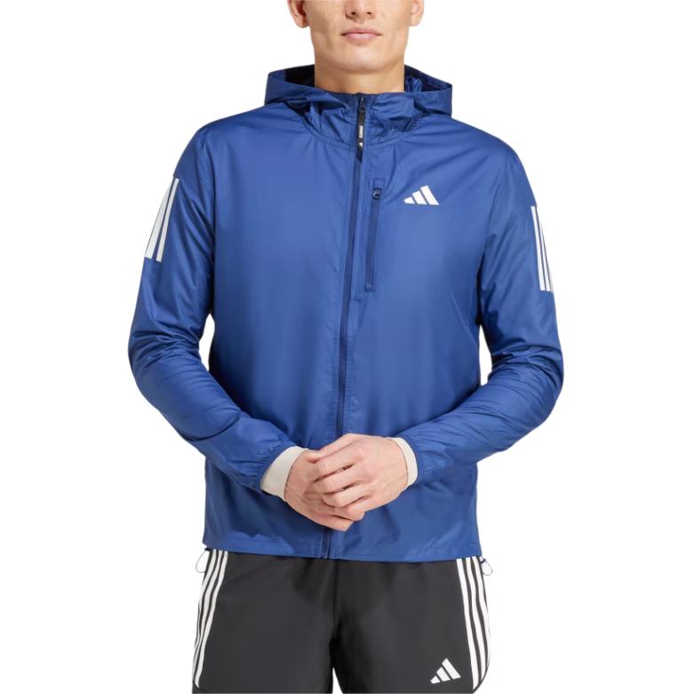 Adidas Hooded Zip-Up Long Sleeve Jacket Men Jackets Blue IV5427