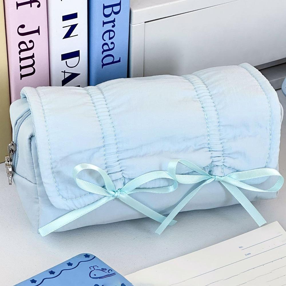 Large Capacity Pen Bag Bow Drawstring Stationery Storage Bag INS Pencil Case  Students