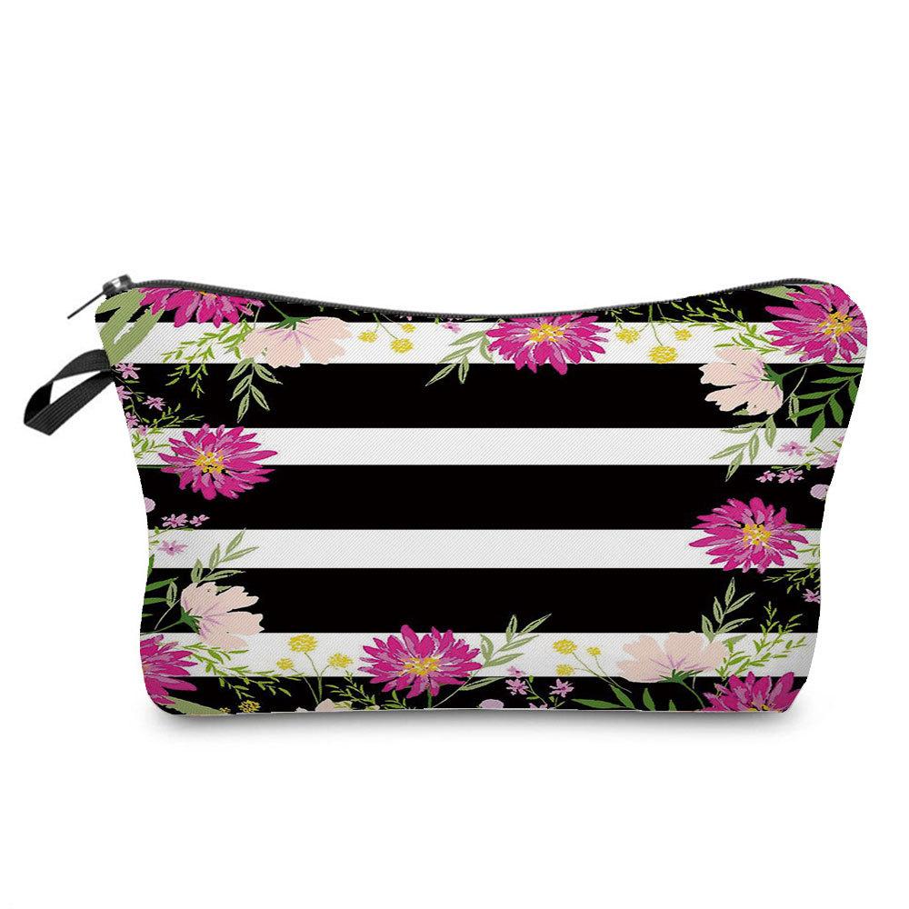Women Flower Print Cosmetic Bag Toiletries Organize Travel Storage Case 6379