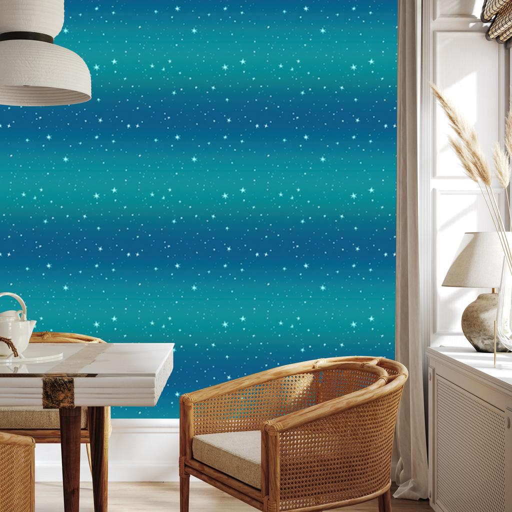 Watercolor Galaxy Wallpaper Turquoise and Blue, Turquoise Background 50x1000