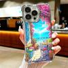 Anime Aesthetic Scenery Plating Phone Case For Iphone 16 17 Pro Max Air 16E 14 15 Plus 12 13 Mini Anti-Fall Airabag Cover