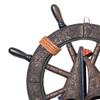 Wall Art Decor Handcraft Boat Rudder Wooden Ship Steering Wheel Wall Sculpture for Bedroom Housewarming Restaurant Farmhouse Bar