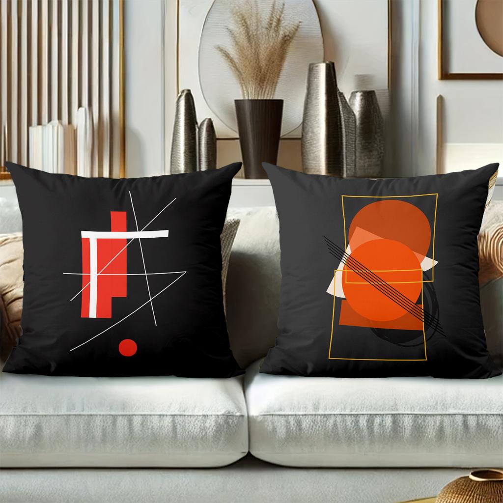 Modern Abstract Pattern Black Throw Pillow Cases Polyester pillowcase, sofa decorative cushion cov Headboard Pillow