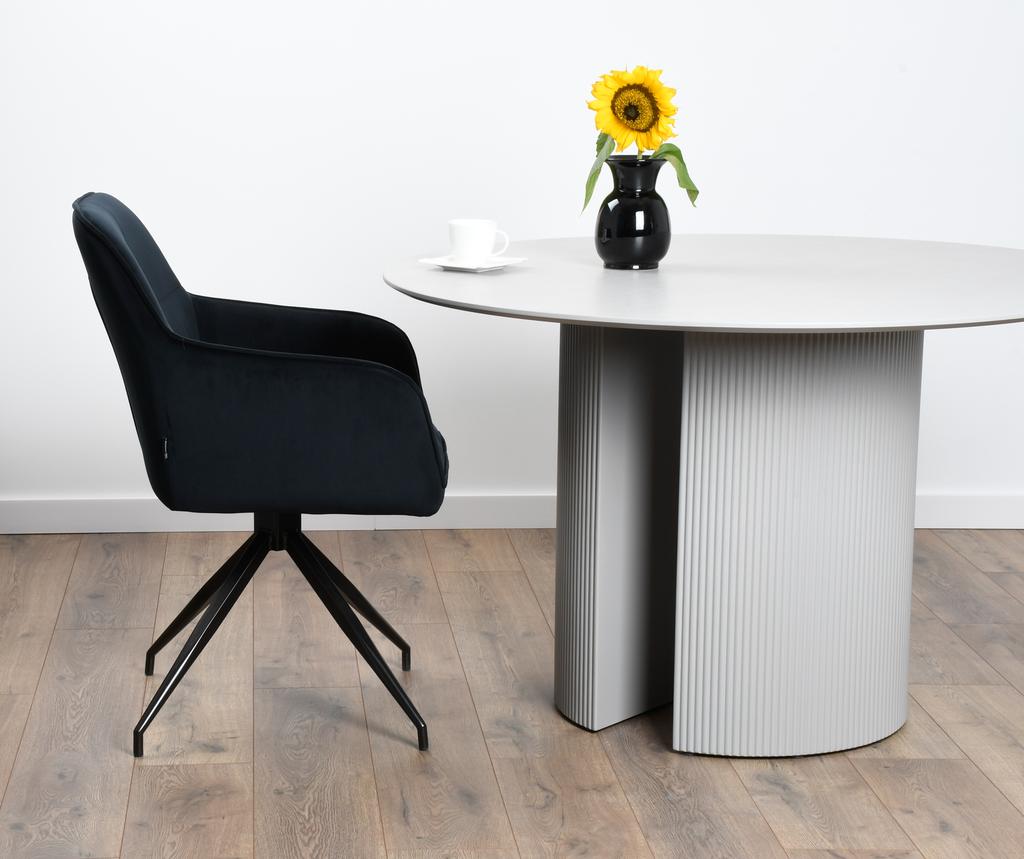 Upholstered Swivel Chair ELDO Velvet Dark Gray