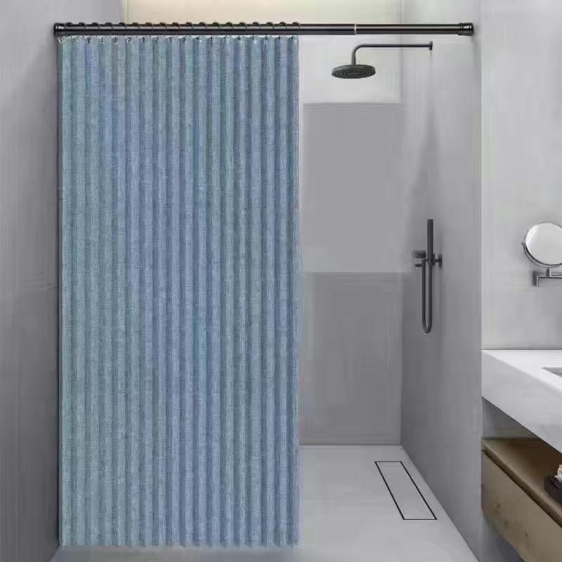 Magnetic No-Drill Waterproof Folding Shower Curtain Set for Bathroom Wet/Dry Separation