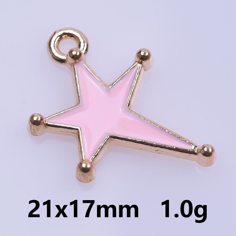 Rosa Liebe Mädchen Accessoires Emaille Großhandel Anhänger Für Schmuckherstellung Zubehör Mond/Blume/Schmetterling Anhänger Charm DIY Ohrring Basteln