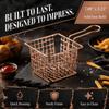 Silver Rose Gold Gold French Fry Holder Square Shape Frying Strainer Fryer Basket  Cooking Frying