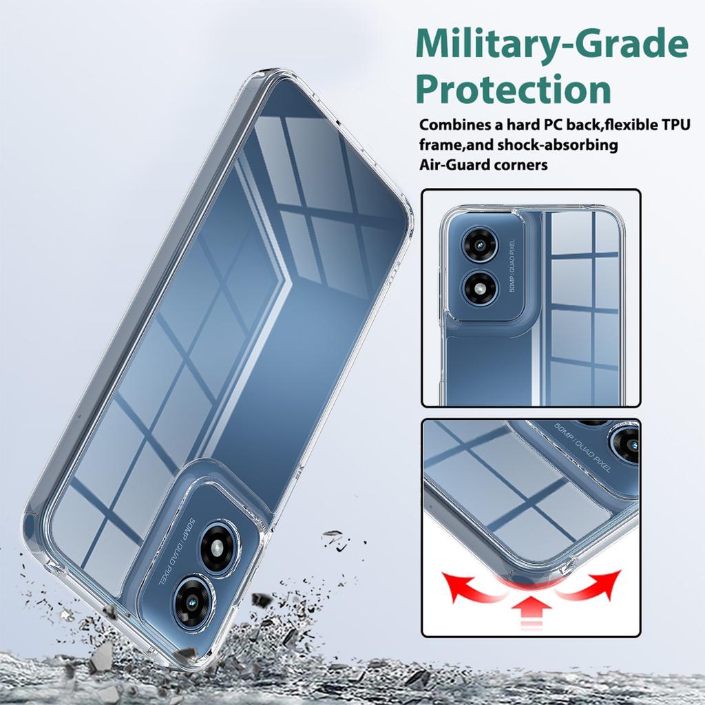For Motorola Moto G Play (2024) 4G Clear Phone Case TPU+Acrylic Shockproof Phone Back Cover