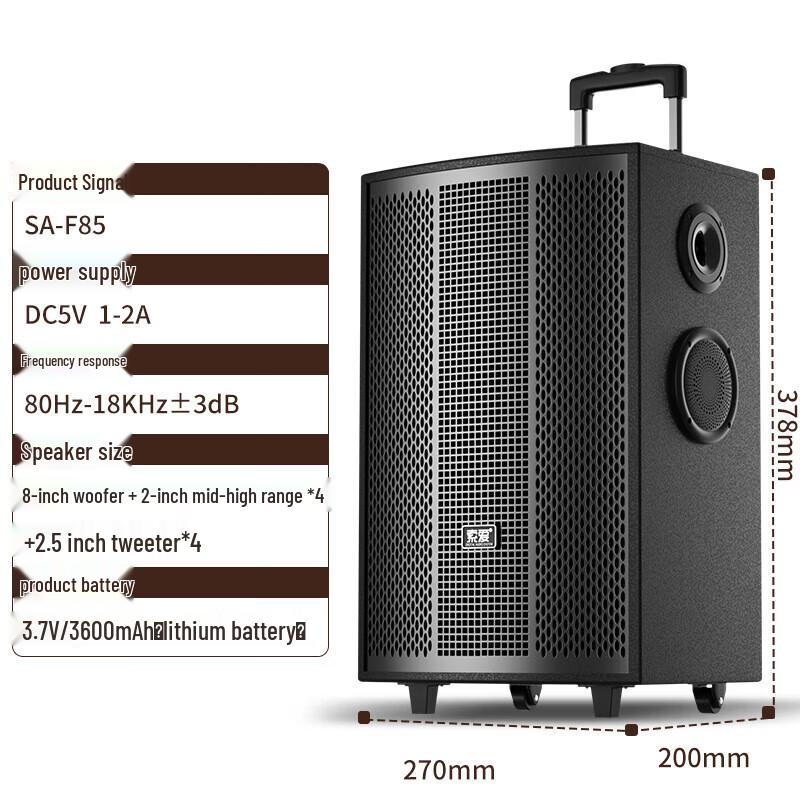 Suoai 8-inch Portable Outdoor KTV Speaker