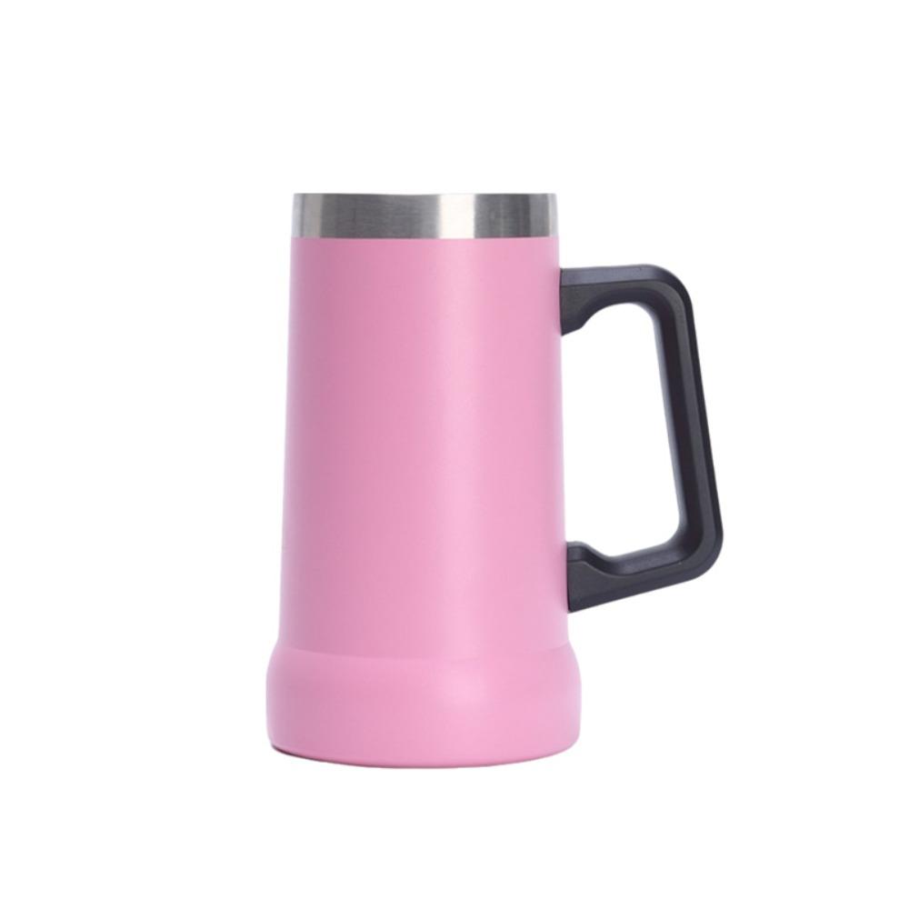 

Big Capacity Thermal Drink Mug Stainless Steel Insulated Beverage Cup Coffee Tumbler Party розовый