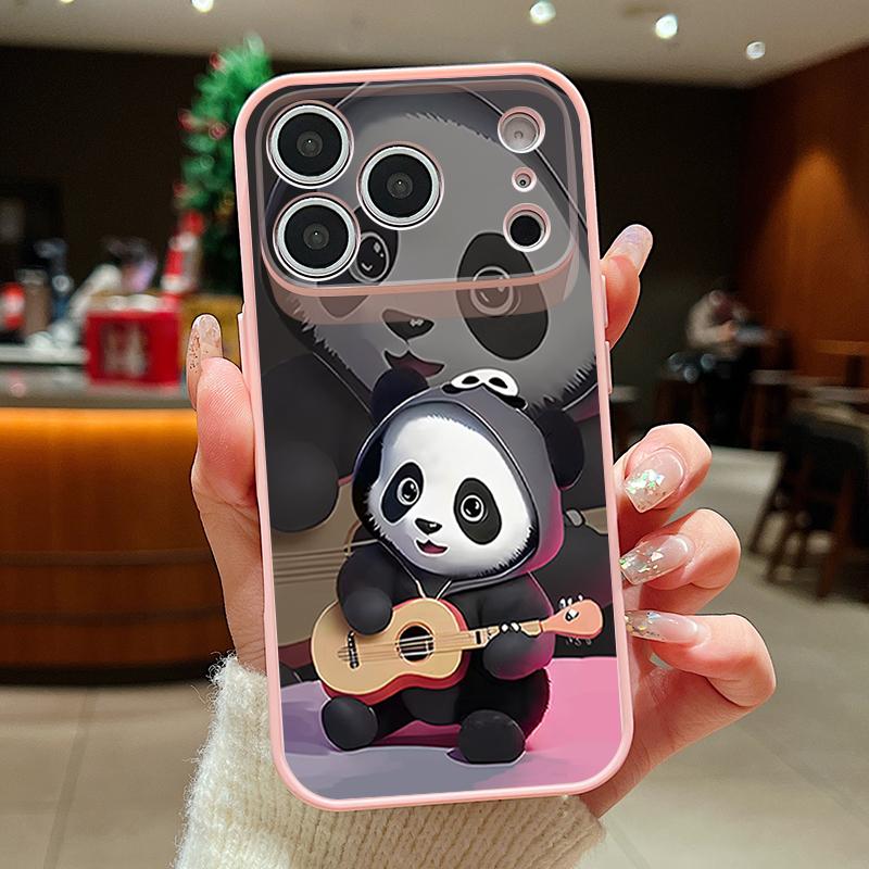 Guitar-playing Panda Case For iPhone 17 Pro Max Magnetic For Magsafe Skin Feeling Cover For iPhone 16 15 14 13 Pro Max