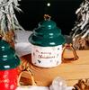Creative Ceramic Christmas Tree Mug with Lid - Ideal Gift for Girls, Couples, or Office Tea Time