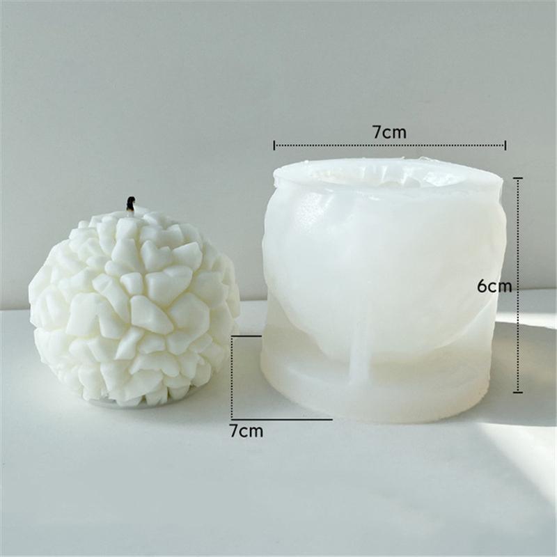 Geometric Square Candle Silicone Mold Stripe Square Meteorite Ball Candle Silicone Mold Geometric Shape Silicone Plaster Mold