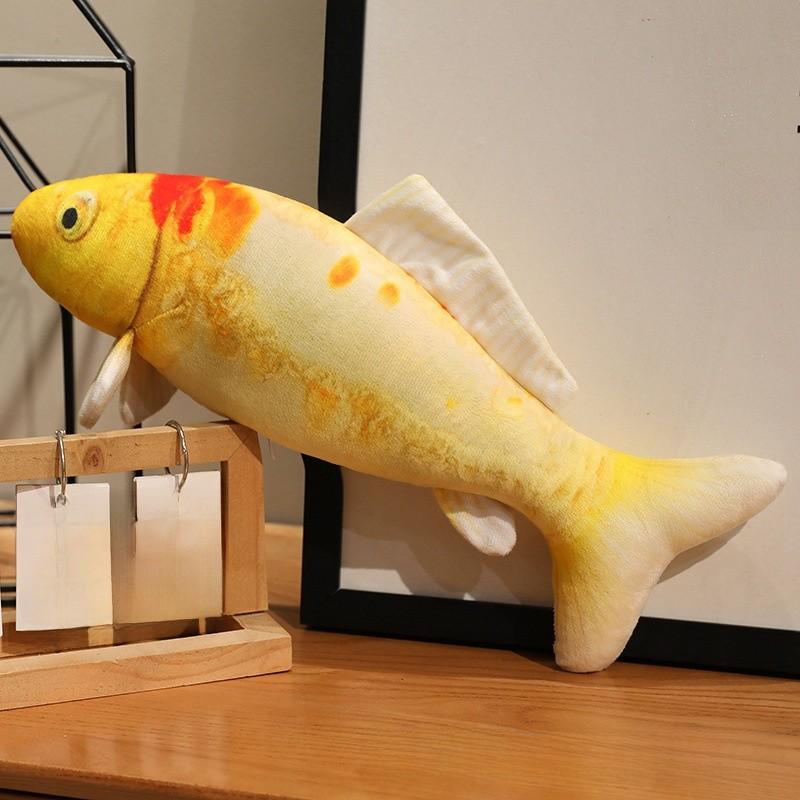 Red Koi Fish Plush Doll With Short Plush Material And Fluffy Structure For Living Space Decor