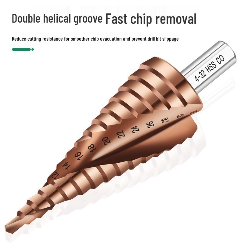 Cobalt-Stepped Twist Drill Bit for Hand Drills - Ideal for Steel & Stainless Steel