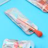 50pcs Laser Packaging Bags Resealable OPP Bags Cosmetic Bag One Side Clear Holographic Mini Aluminum Foil Zip Lock Bags Thick