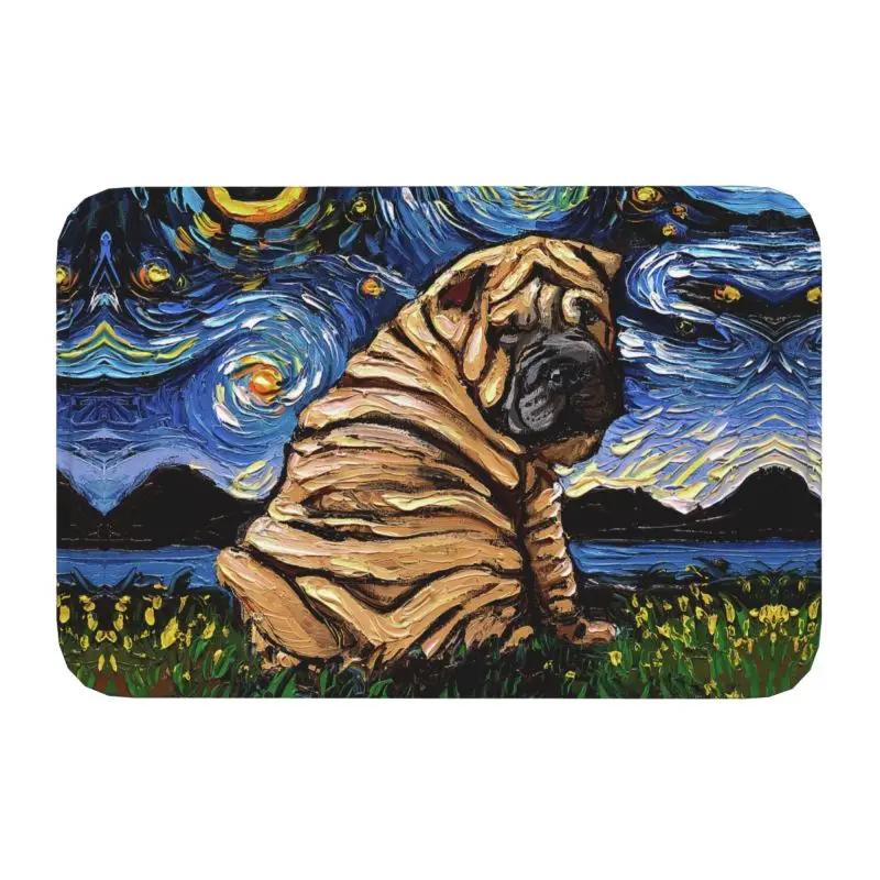 Custom Starry Night Dachshund Dog Doormat Anti-Slip Entrance Kitchen Bathroom Floor Door Mats Bedroom Balcony Carpet Rug