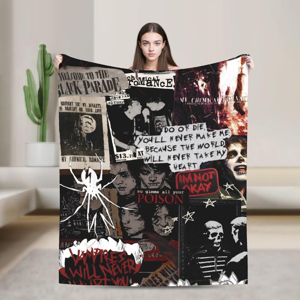 My Chemical Romance Blankets Quality Soft Warm Throw Blanket Spring Travel Office Living Room Street Trend Bedspread