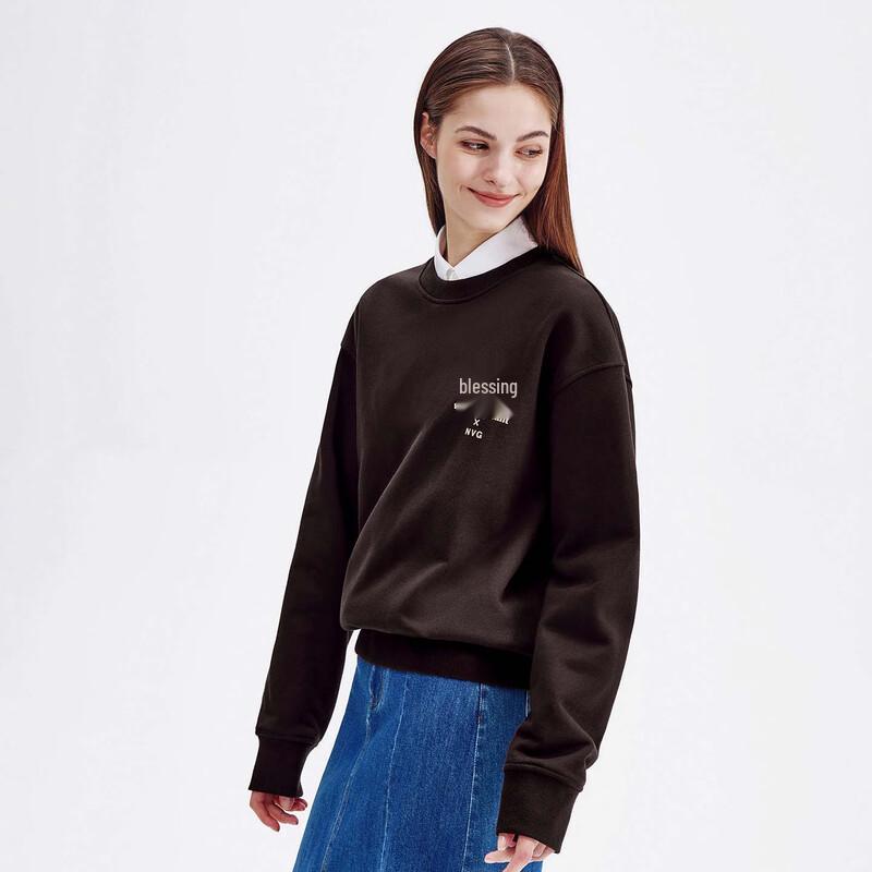 NVG.YOUNG Mou Xiang Co-branded Women's Crewneck Cotton Sweatshirt