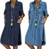 Plus Size Women's Denim Dresses for Women Imported Solid Color Plus Size Casual Dress