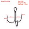 Big Size Nickle Fishing Hooks 10pc/Lot 1/0# 2/0# 3/0# High Carbon Steel Treble Hooks Fishing Tackle Black Fish High Strength Hook Bass