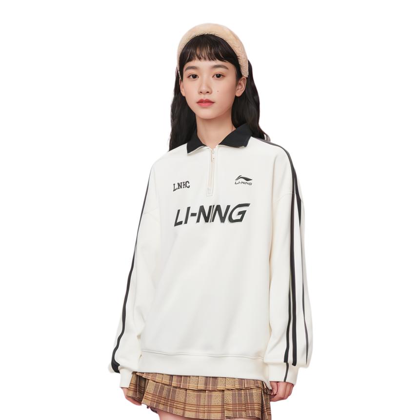 Li Ning Sports Fashion Collection Sweatshirt Unisex Ivory AWDTB35-1