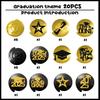 20Pcs Gold Black Graduation Hanging Swirl Decor, Class of 2025 Hanging Decorations, I’m Done, Congrats Grad, 2025 Happy Graduation Party
