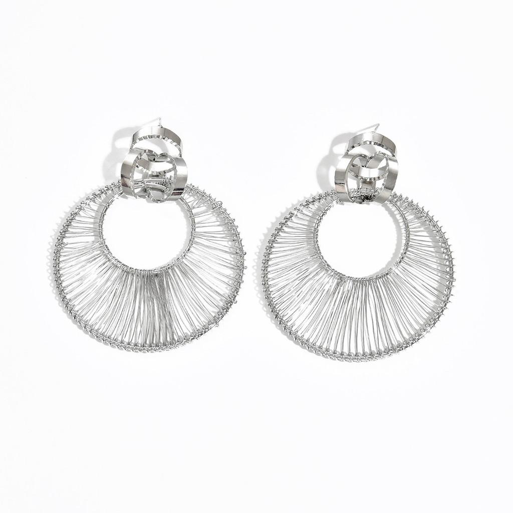 Geometric Alloy Hoop Earrings For Women With Minimalist Design Perfect For Fall