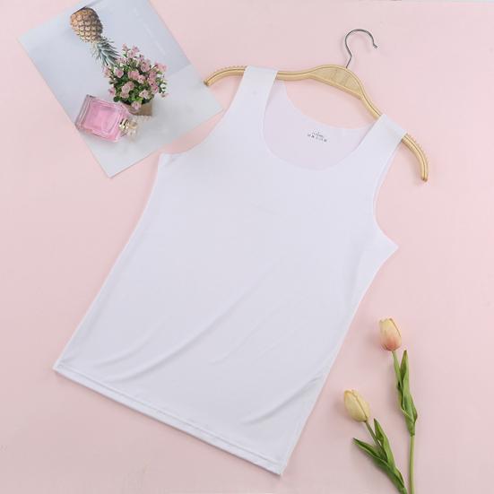 Summer Ice Silk Thin Vest O-neck Sleeveless Seamless Tops Women Slim Fit Solid Color Tank Tops Female Undershirt