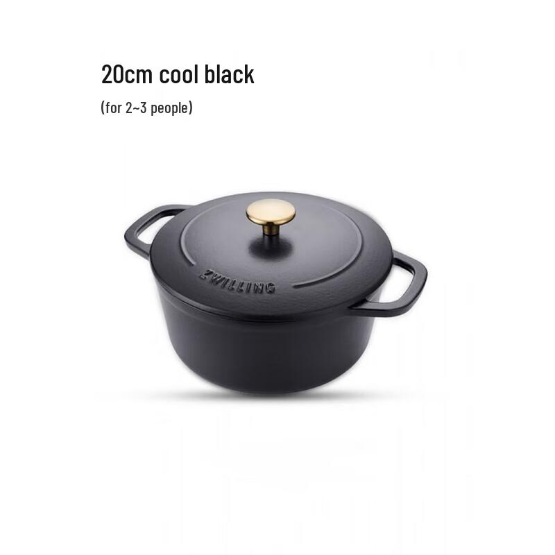 Zwilling 2025 Cool Black Enamel Cast Iron Pot 20cm