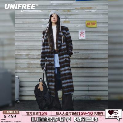 Women's Plaid Double-Breasted Wool Blend Coat