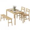 Bamboo Dining Room Set Dining Table With 2 Chairs And Bench For 4 People Natural Wood