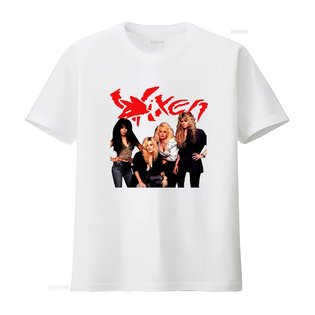 Vixen Band T Shirt for Women Cotton Black Sizes S 5XL Rock YA362 Vintage Washed Slightly Top For Everyday Wear Graphic Homme