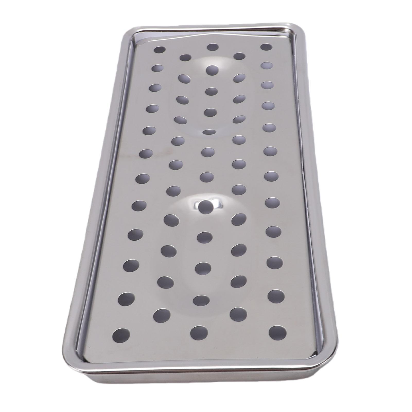Double Soap Dish 304 Stainless Steel Soap Holder with Drainage Layer for Bathroom Kitchen Sink Countertop