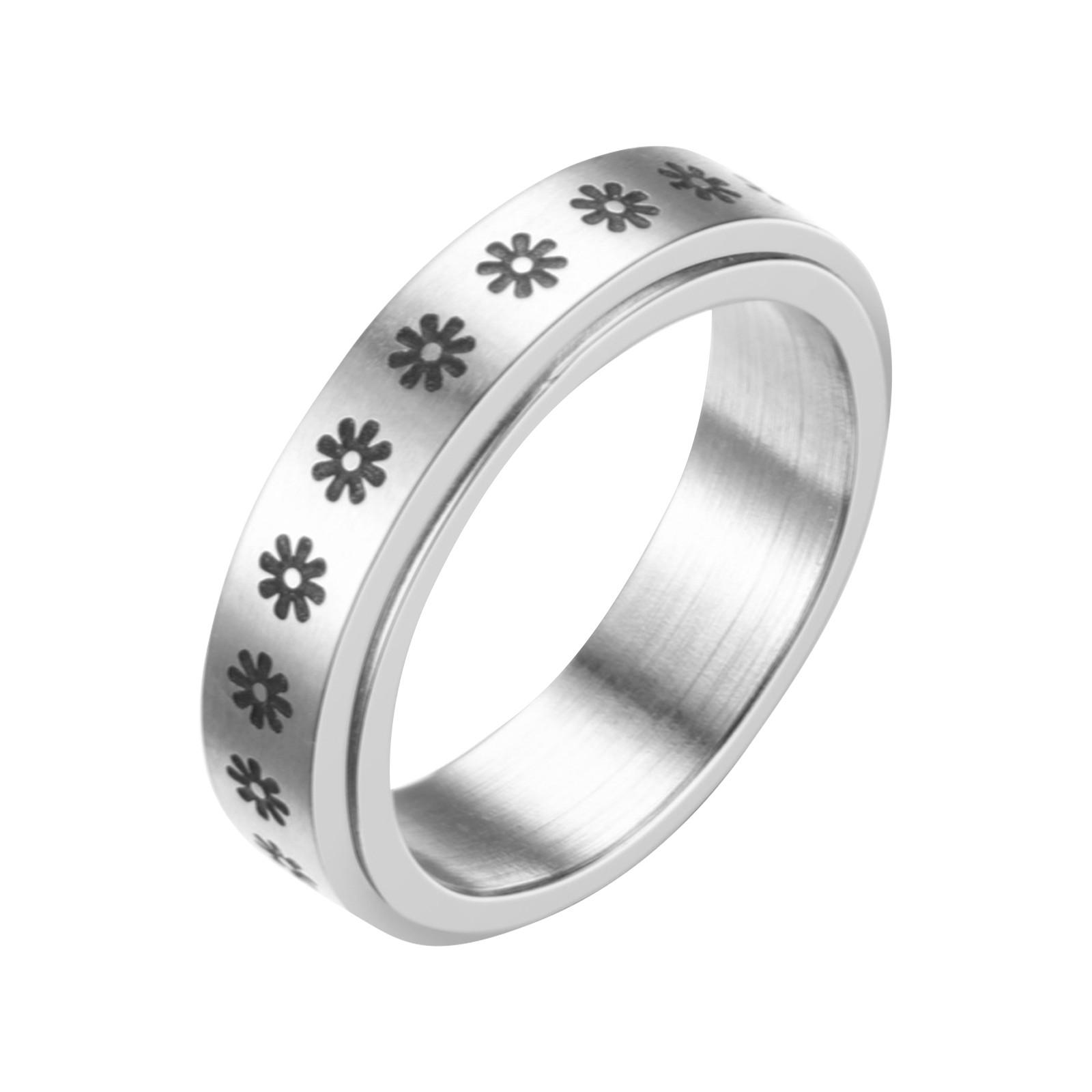 Винтажное вращающееся женское декомпрессионное кольцо, женское кольцо подходит для укладки 10 серебряный