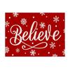 Christmas Print Cotton Linen Placemat – Heat Insulating, Waterproof Fabric for Kitchen Table Decor