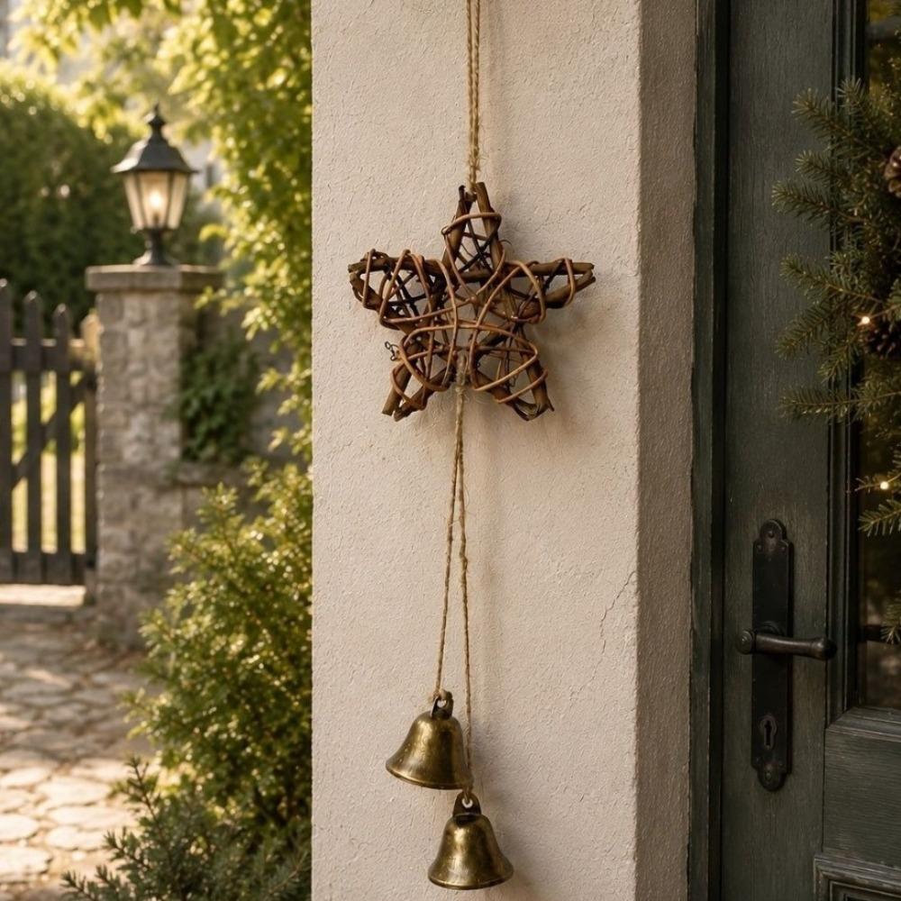 Five-pointed Star Vintage Bell Pendant Pastoral Style Door Hanging Hanging Star Decoration Eaves