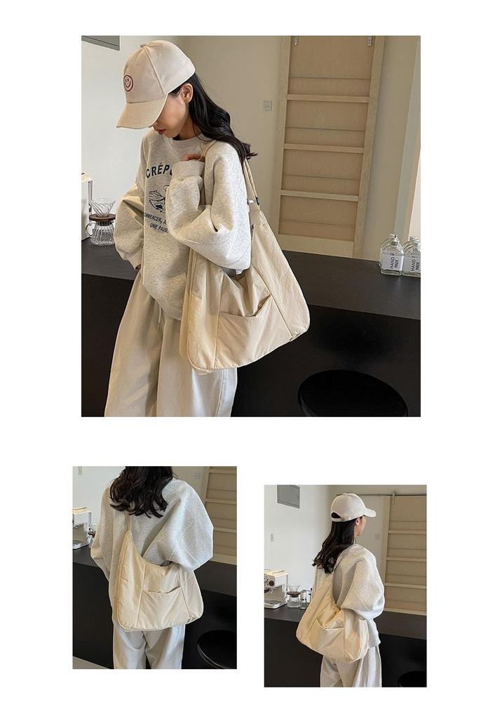 2026 Early Spring Women's Large Capacity Dumpling Crossbody Bag - Simple Down Cotton Jacket Style, Korean Casual Shoulder Bag
