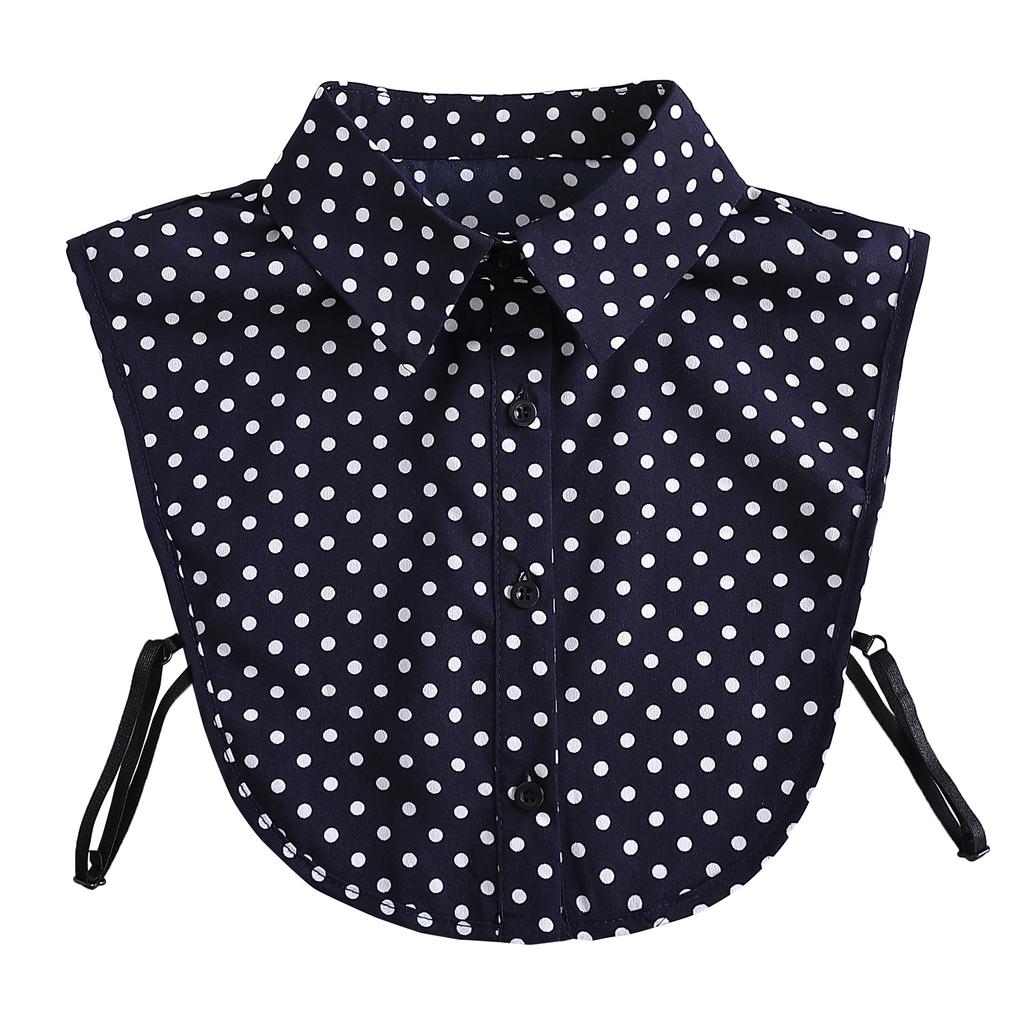 Baumwoll-Bindeband vorne für Damen, Polka Dots, falscher Kragen, Revers für Damen, abnehmbarer Kragen, Hemd, weibliche falsche Kragen-Halskette, Kleiderdeko