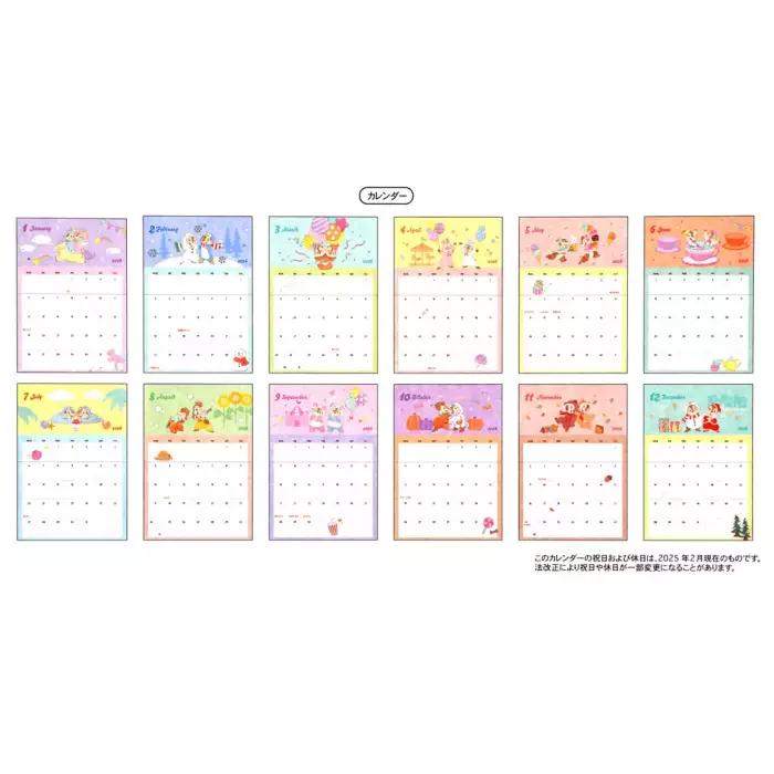 Disney Chip Dale Wall Calendar with Clip, Costume 2026 Japan NEW Disney Store