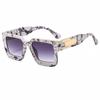 Retro Luxury Large Concave Frame Leopard Gradient Square Female Sunglasses Design Trend Punk Male Sun Eyewear UV Protection 400