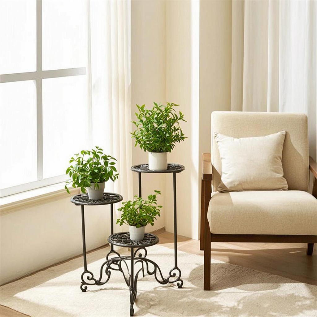 3-Level Plant Stand Decorative Shelf Tiered for Balcony