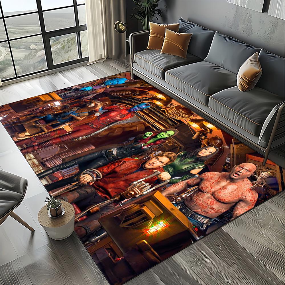 Tapete Cartoon 27 Estilos Guardiões da Galáxia Marvel para Decoração de Sala de Estar Quarto, Tapete de Chão Infantil Antiderrapante para Sofá Capacho
