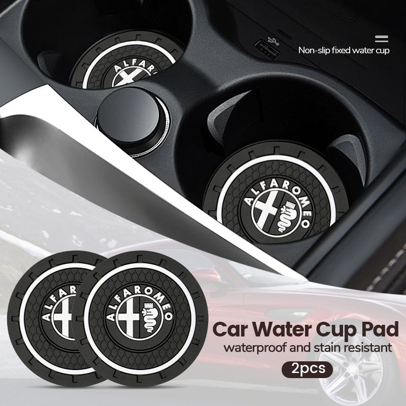 UZTG9 Car Cup Holder Coaster Non Slip Pad Mat Interior Decor Accessorie For Alfa Romeo Giulia Stelvio Giulietta 156 159 147 Mito