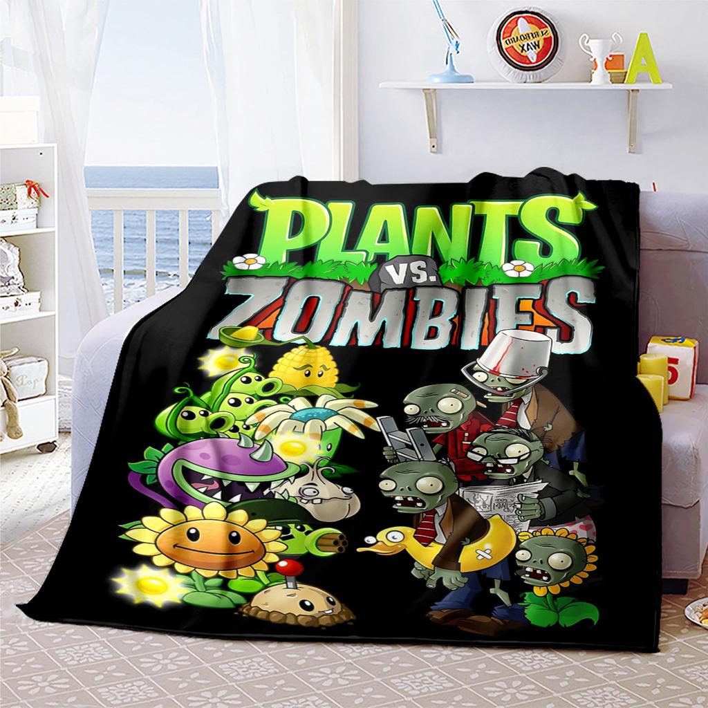 Plants Vs Zombies Plüschdecke Weich Bequem Für Alle Jahreszeiten Geeignet Sofa Büro Nickerchen Reisen Festliches Geschenk
