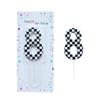 Checkerboard Number 0-9 Candle Birthday Party Decoration Black and White Checkered Card Number Candle
