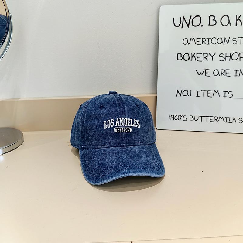 Fashionable Casual Wash Cotton Baseball Hat for Women Fashion Brand Letter Embroidery Couple Baseball Cap Breathable Spring and Summer