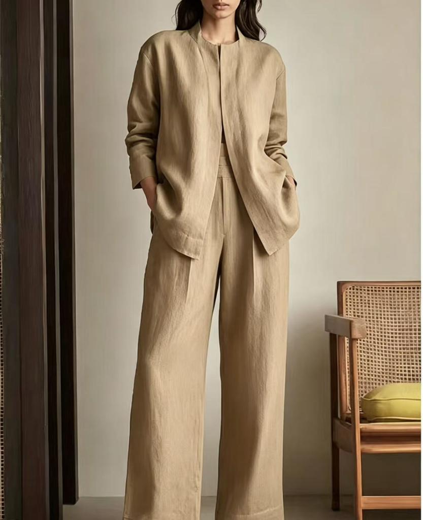 1116 New Batch Season New European and American Style Loose Shirt Wide Leg Pants Casual Suit Looks Tall